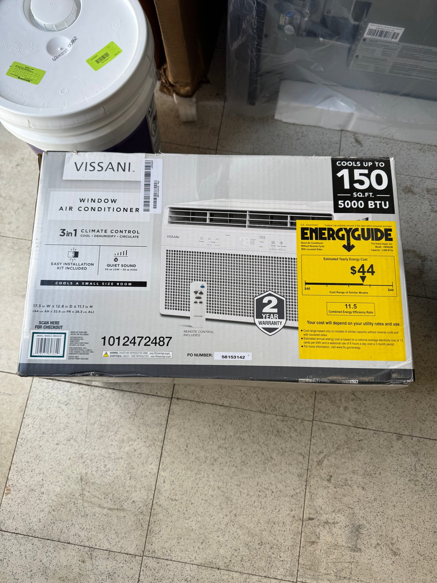 Vissani 5,000 BTU 115V Window Air Conditioner