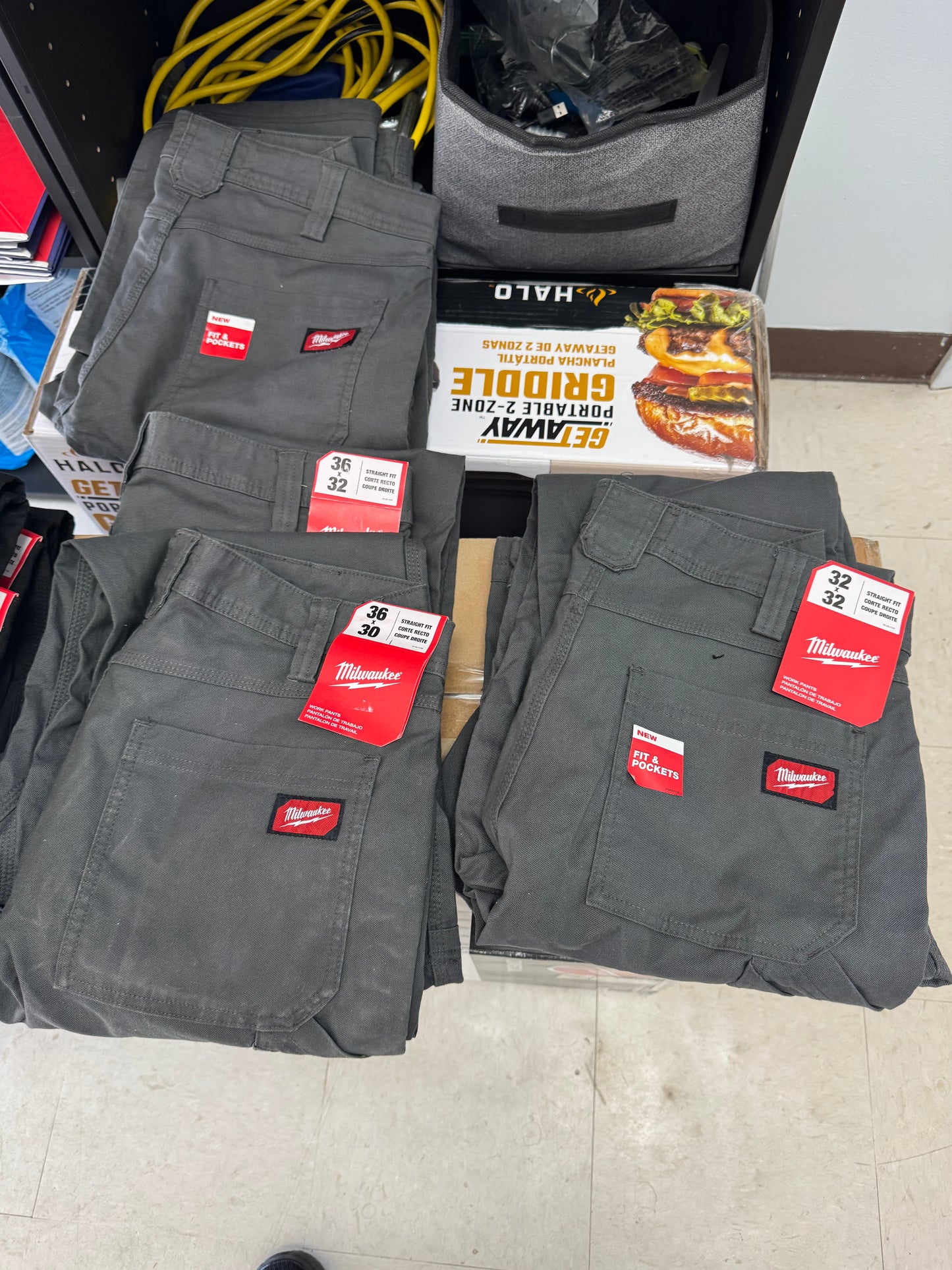 Milwaukee Men’s Black & Gray Cotton/Polyester Work Pants