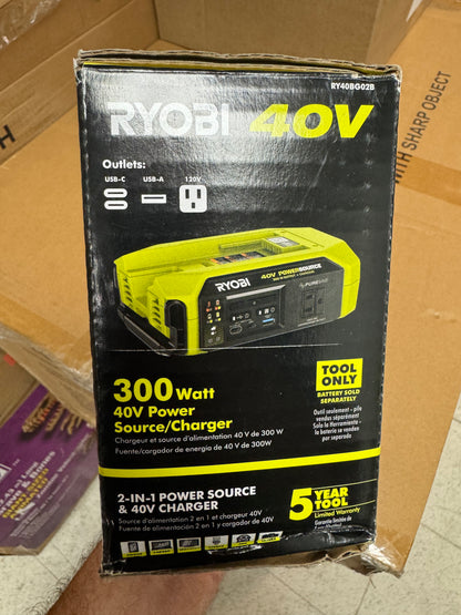 Ryobi 40v 300W Portable Battery Inverter Power Source & Charger
