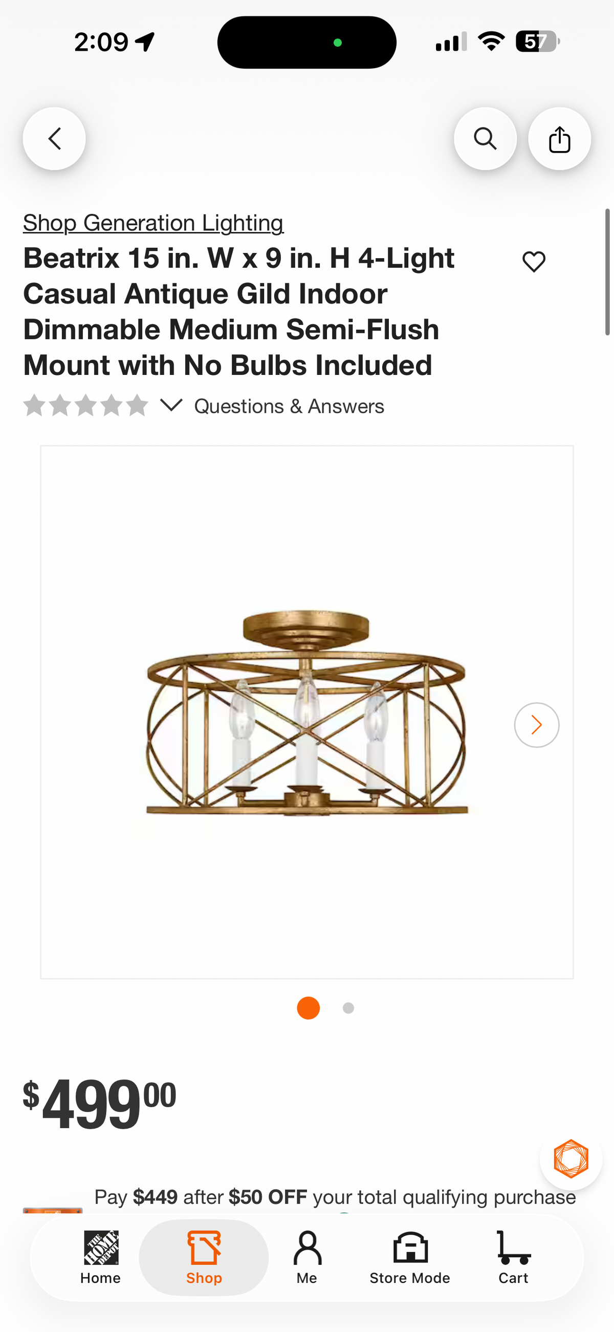 Visual Comfort & Co. Beatrix Antique Gold 4-Light Chandelier
