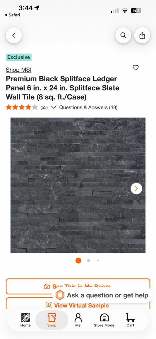 MSI 6x24” Premium Black Rockmount Stacked Stone Wall Tile
