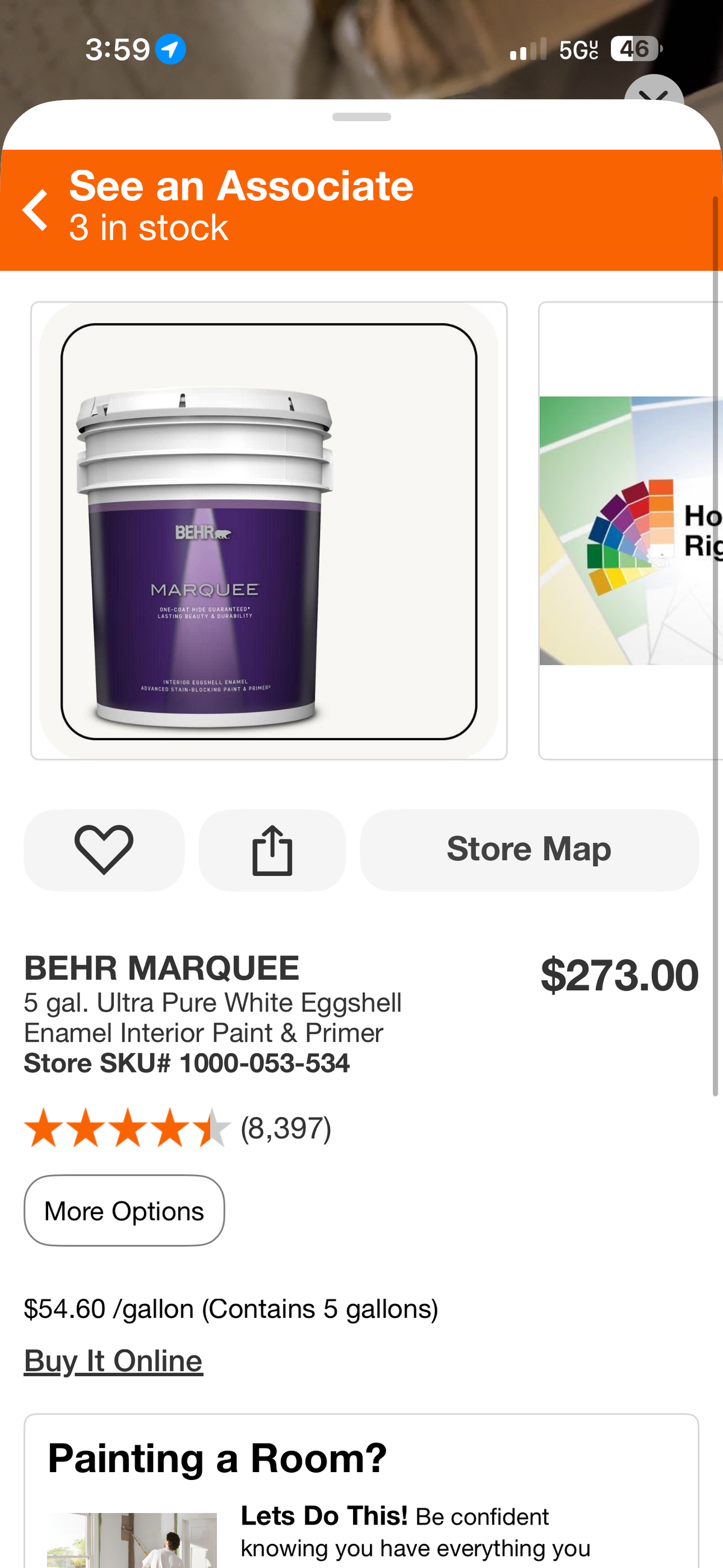 Behr Marquee 5G Ultra Pure White Eggshell Enamel Interior Paint & Primer