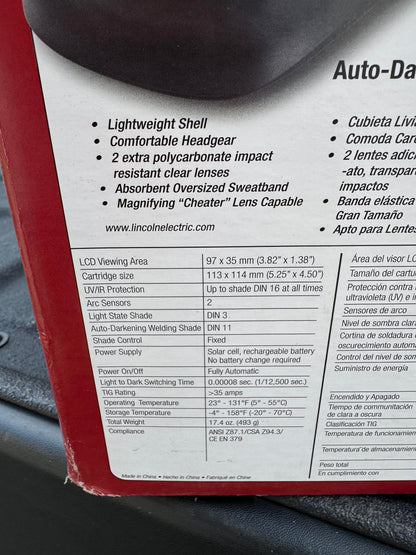 Lincoln Electric Auto-Darkening Welding Helmet Starter Kit