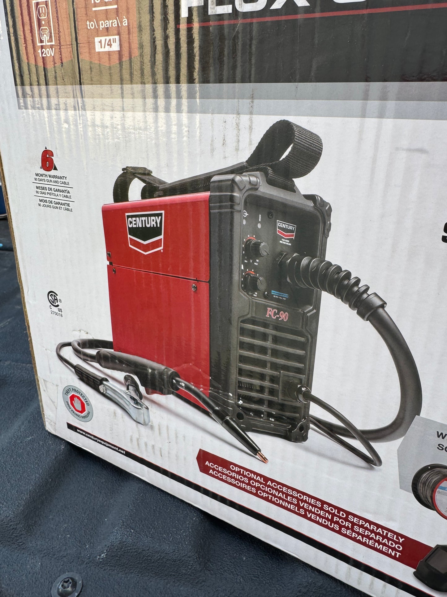 Century 90 Amp FC90 Flux Core Wire Feed Welder & Gun