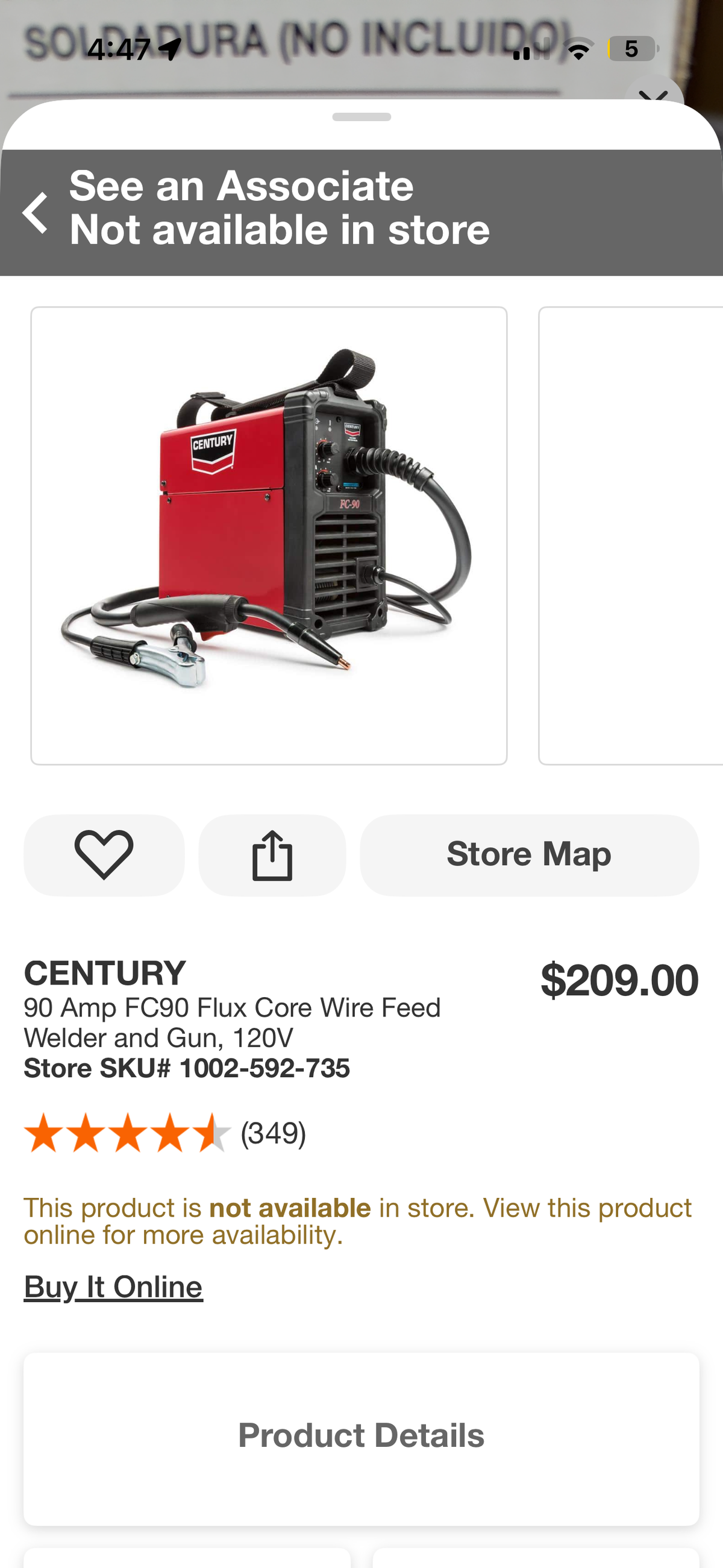Century 90 Amp FC90 Flux Core Wire Feed Welder & Gun