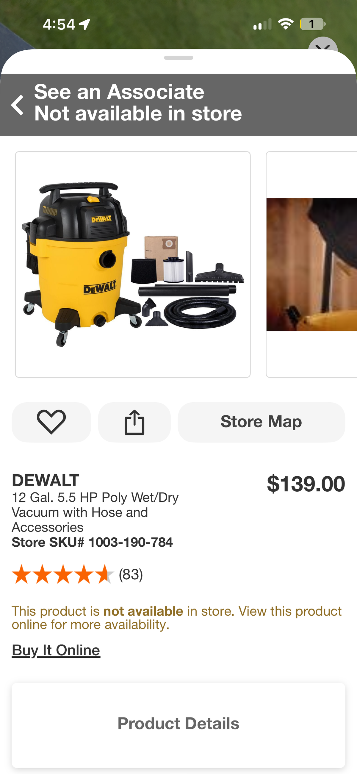 Dewalt 12G 5.5 HP Wet/Dry Vacuum