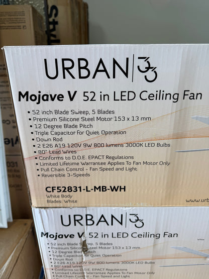 Urban 33 Mojave V 52” LED Ceiling Fan