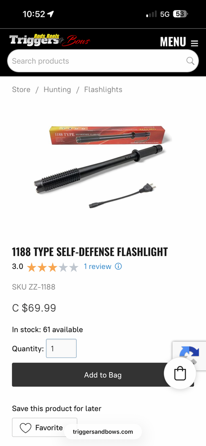 KTS Type 1188 Self-Defense Flashlight
