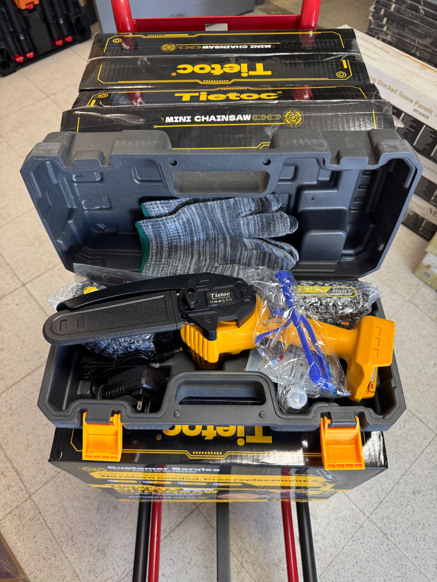 Tietoc 6” Mini Chainsaw w/2 Batteries & Accessories