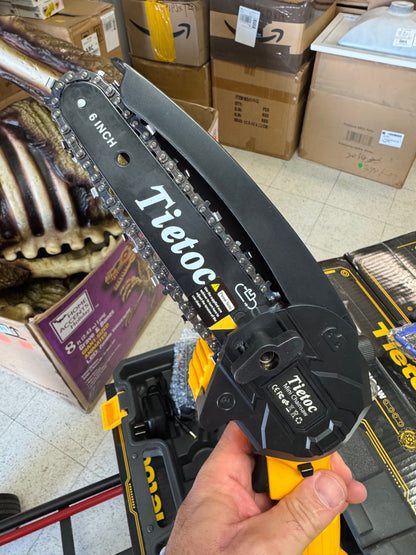 Tietoc 6” Mini Chainsaw w/2 Batteries & Accessories