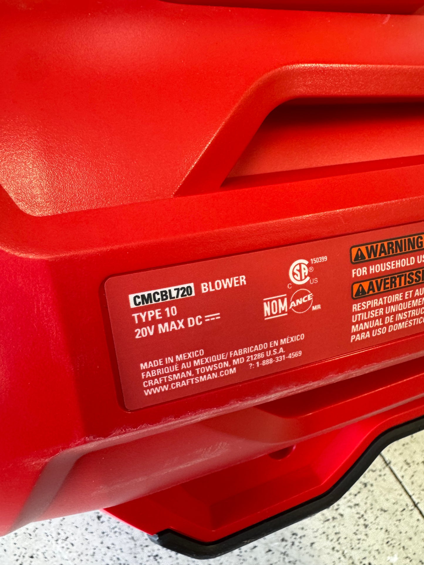Craftsman 20v Brushless Leaf Blower (Tool Only)