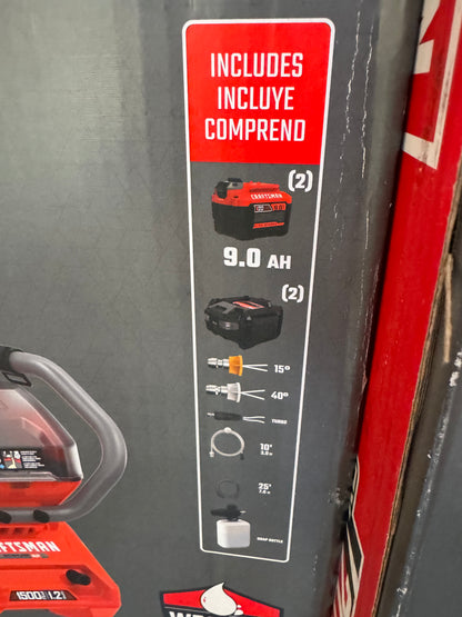 Craftsman 20v Brushless 1500 PSI 1.2 GPM Pressure Washer Kit
