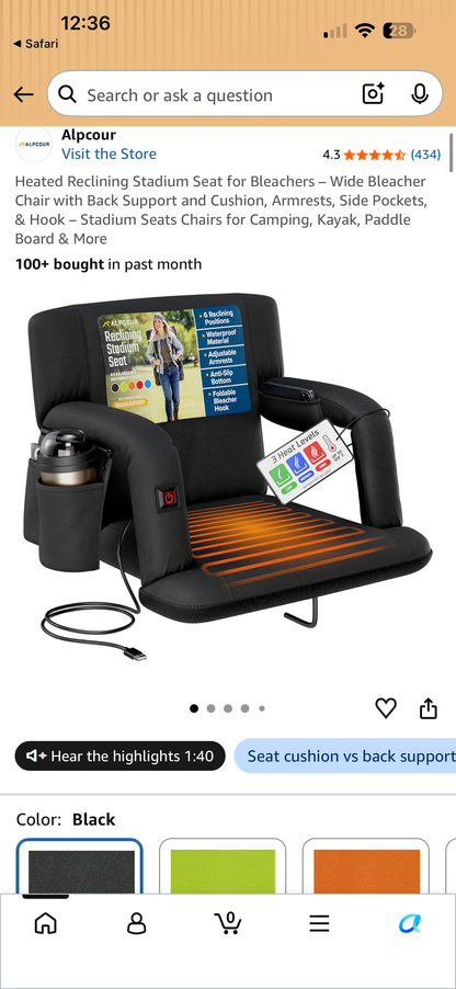 Alpcour Reclining Heated & Non-Heated Stadium Seats