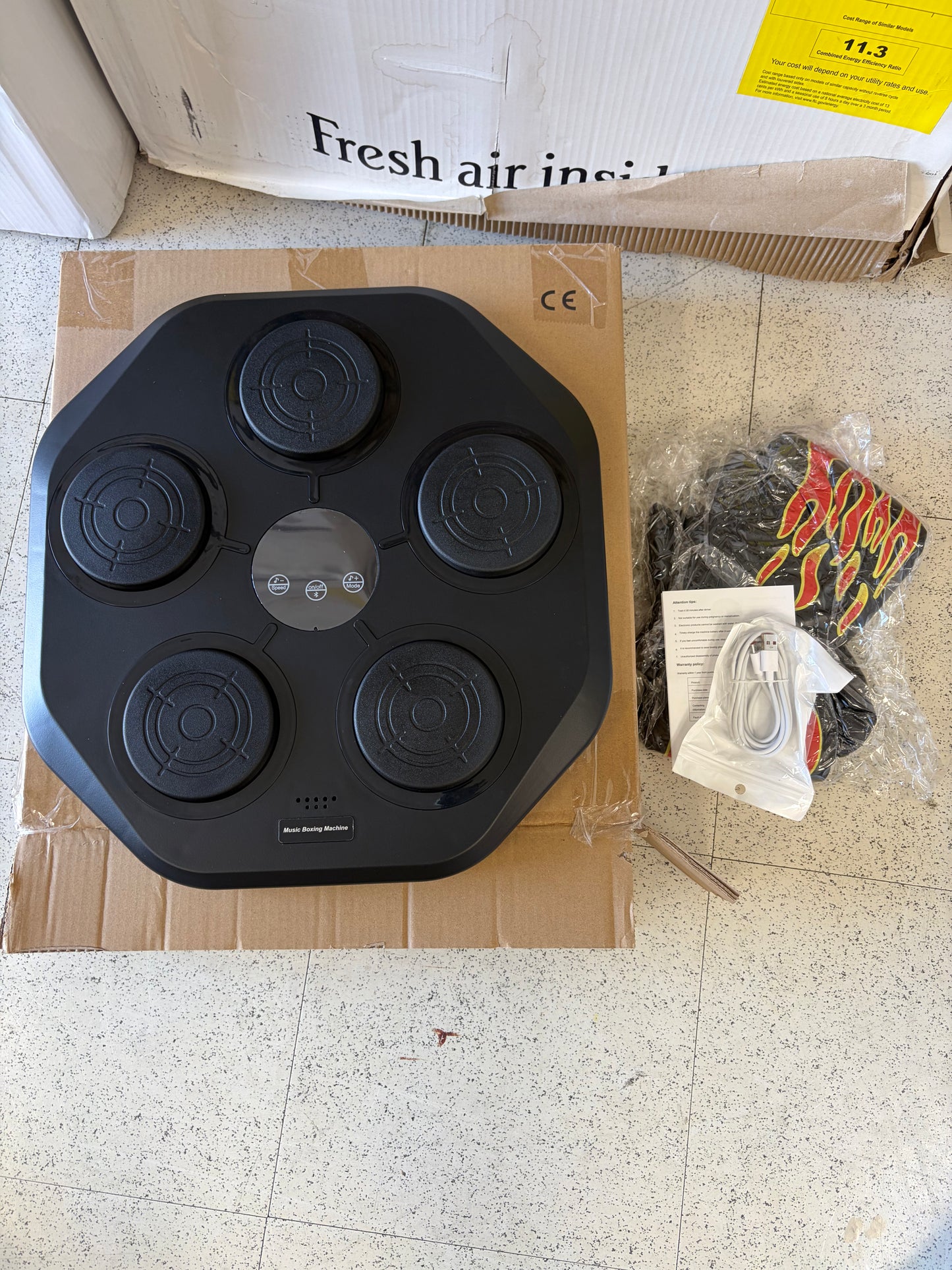 Interactive Music Boxing Trainer w/Gloves