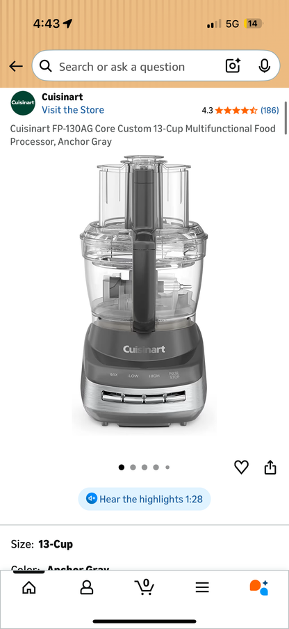 Cuisinart Core Custom 13-Cup Multifunction Food Processor