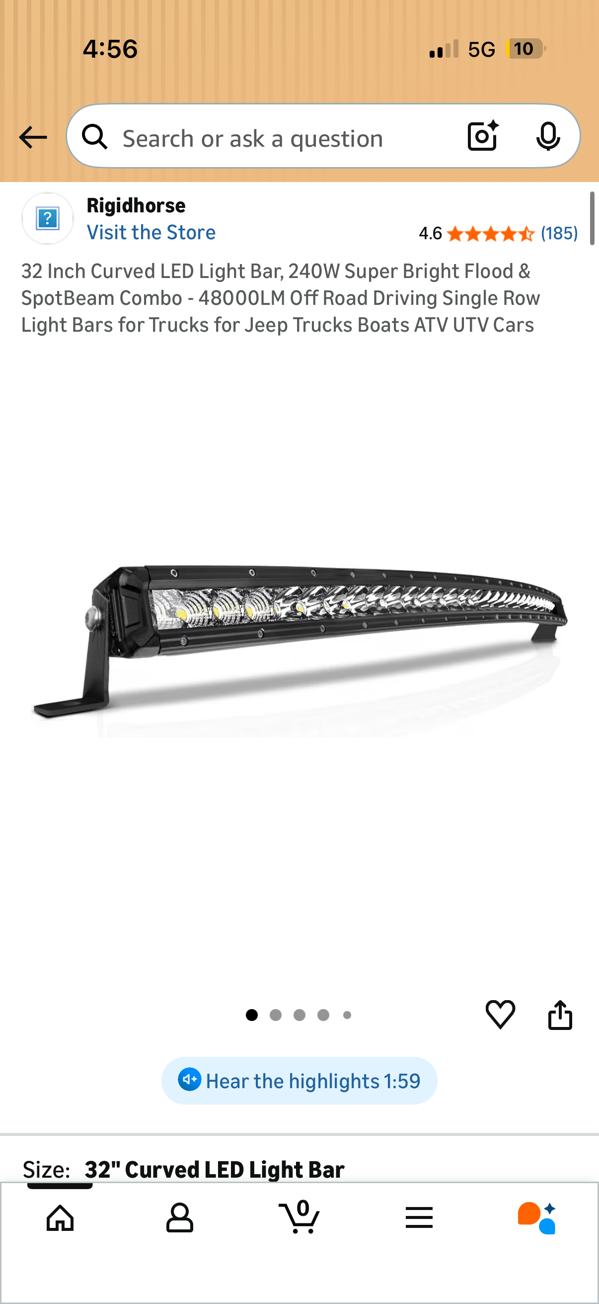 Ridgidhorse 32” Curved 240W LED Light Bar
