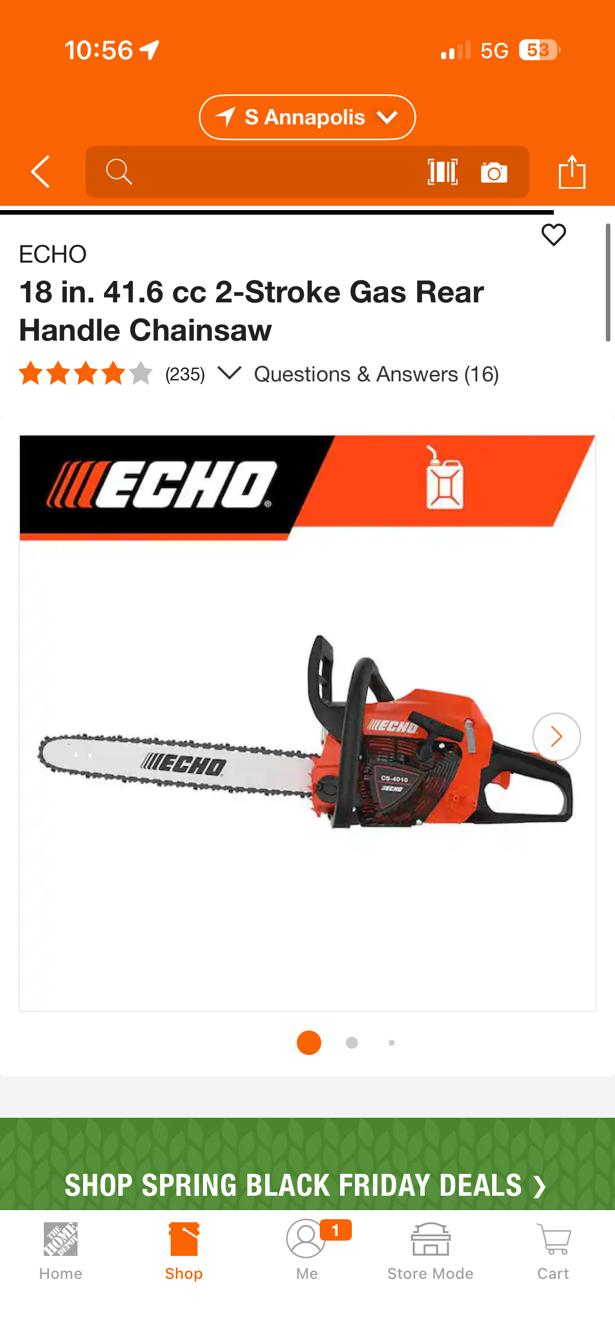Echo CS-4010 41.6cc 18” 2-Stroke Gas Chainsaw