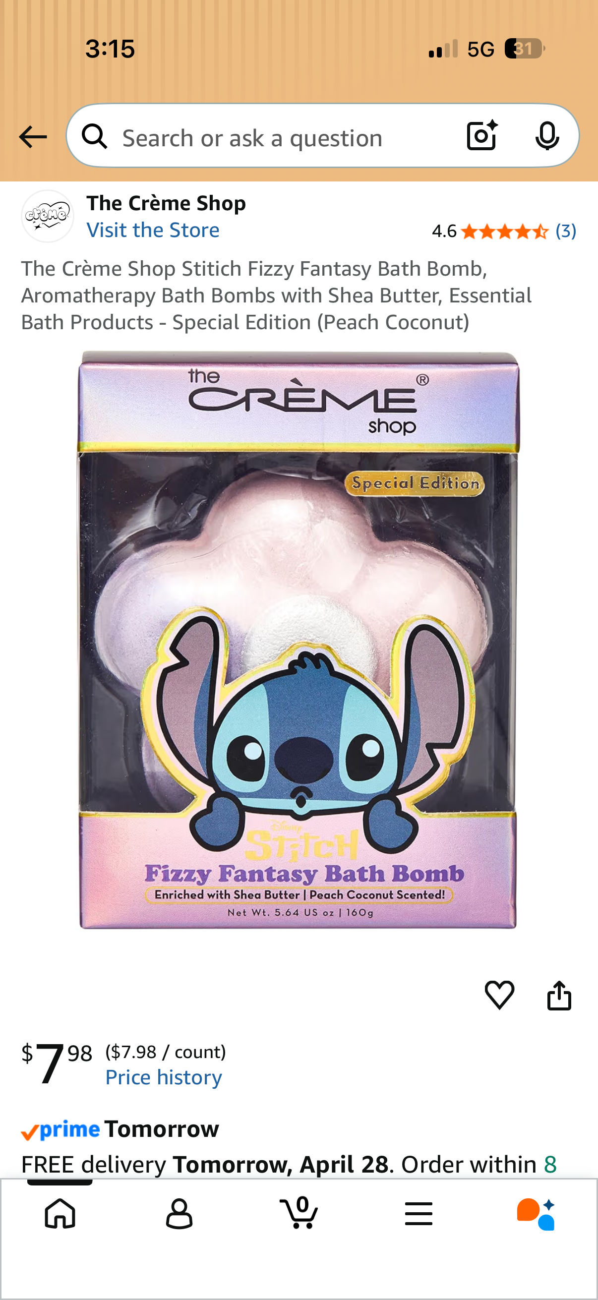 Crème Stitch Fizzy Bath Bombs