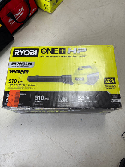 Ryobi One+ 18v HP Brushless Whisper Series Leaf Blower (Tool Only)