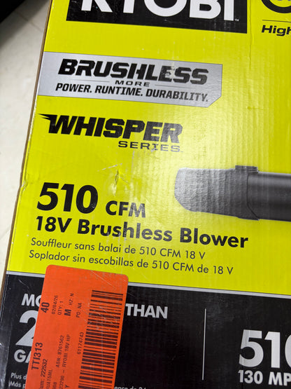 Ryobi One+ 18v HP Brushless Whisper Series Leaf Blower (Tool Only)