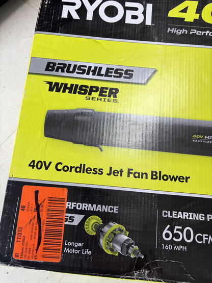 Ryobi 40v HP Brushless Whisper Series Leaf Blower (Tool Only)