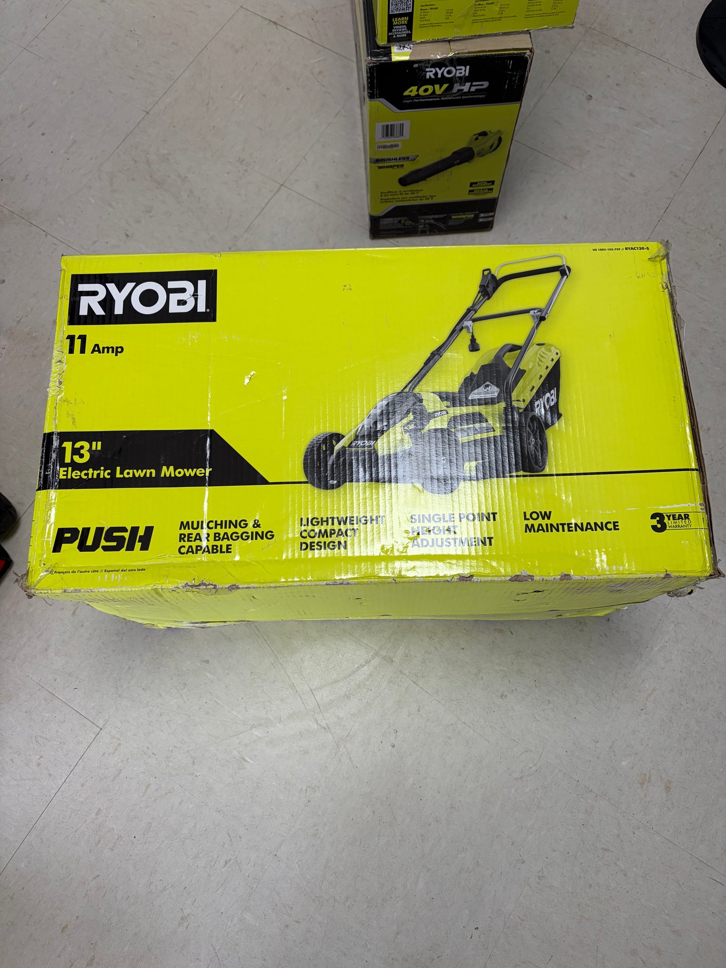 Ryobi 13” 11 Amp Corded PUSH Lawn Mower