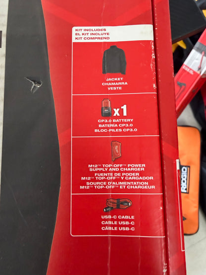 Milwaukee M12 Men’s Large Tough Shell Black Heated Jacket Kit