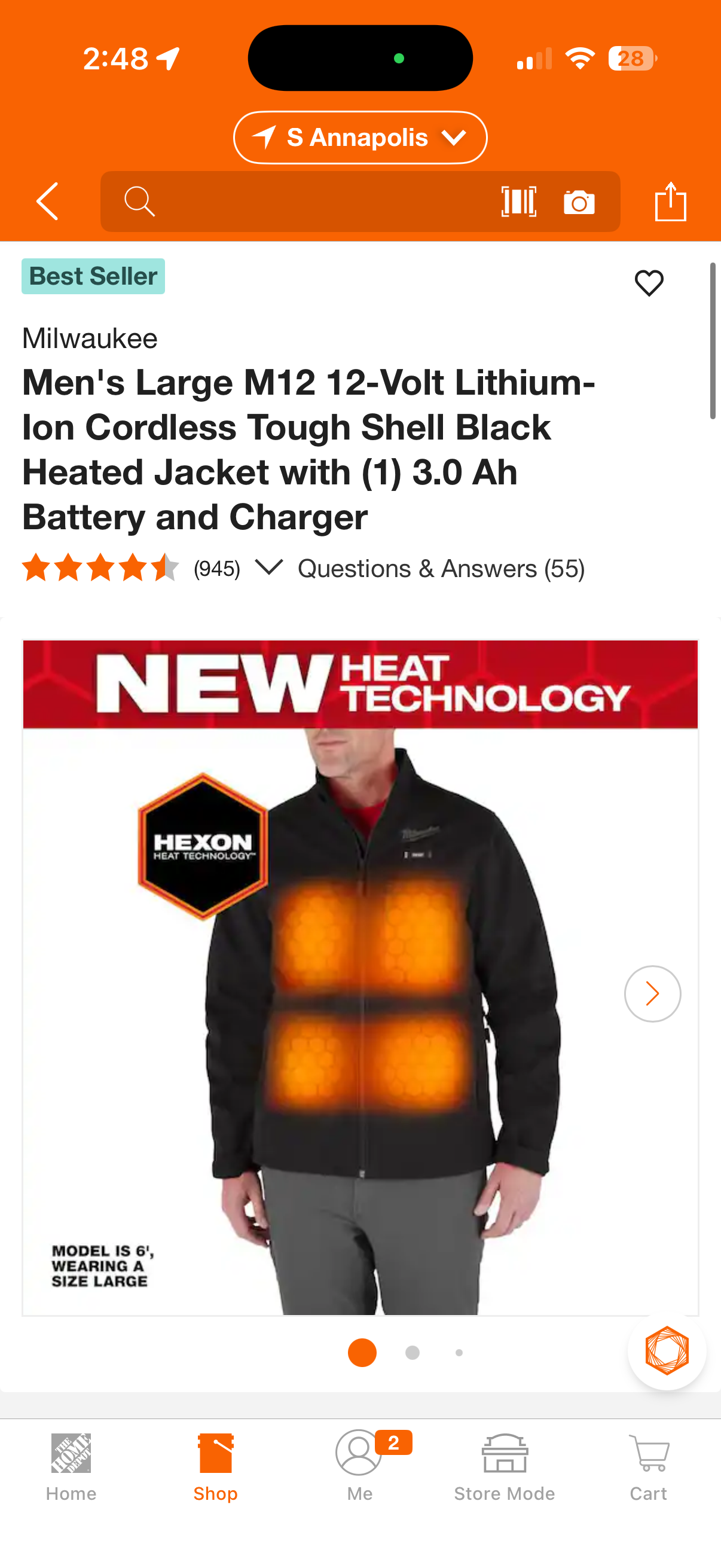 Milwaukee M12 Men’s Large Tough Shell Black Heated Jacket Kit