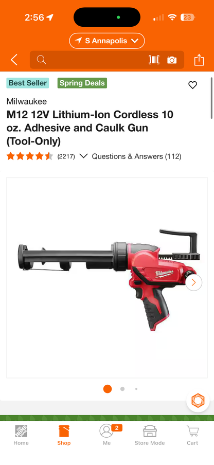 Milwaukee M12 10oz Adhesive & Caulk Gun (Tool Only)