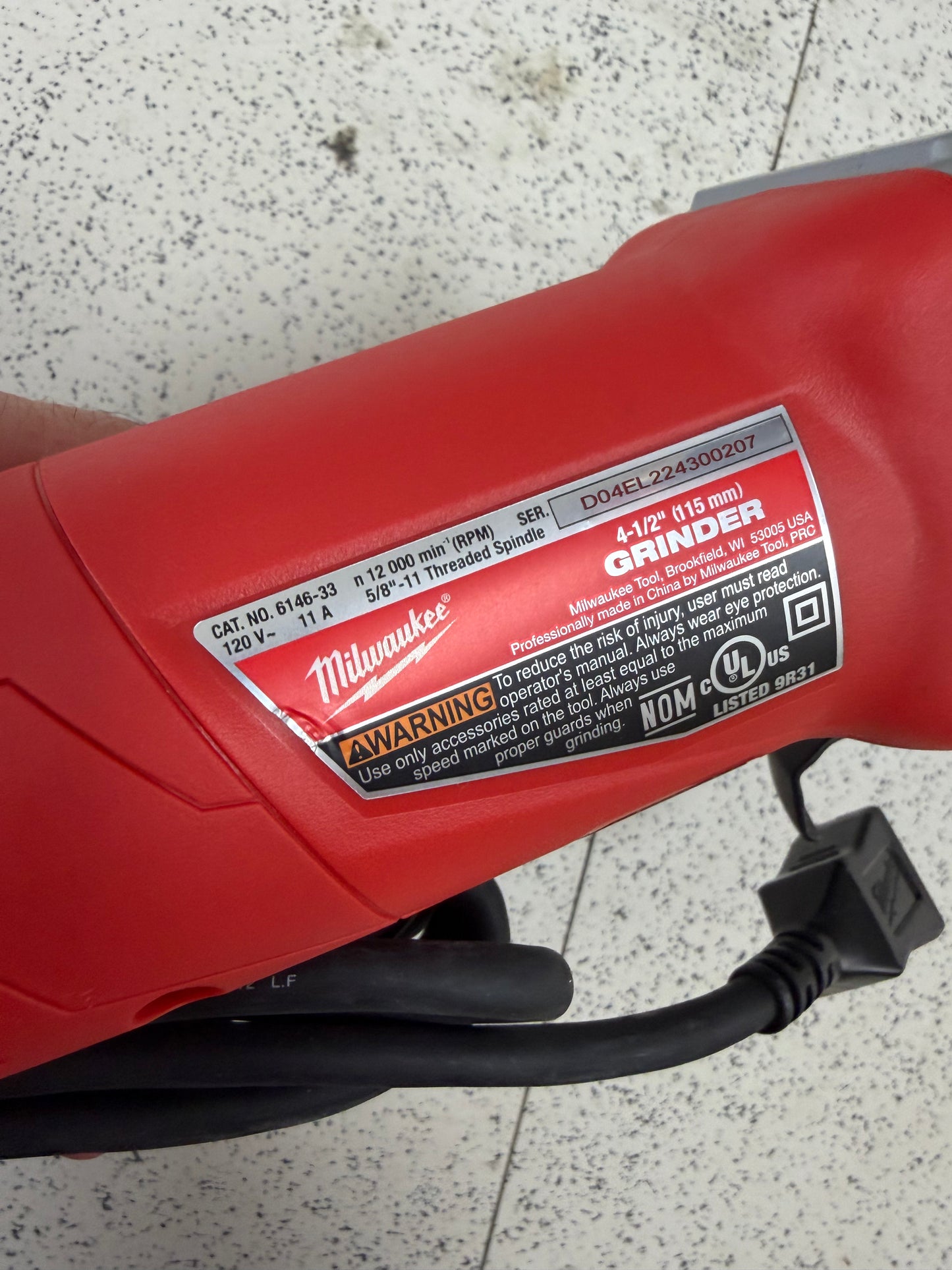 Milwaukee 11 Amp 4.5” Small Angle Grinder