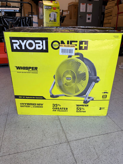 Ryobi One+ 18v Hybrid Whisper Series Air Canon Fan