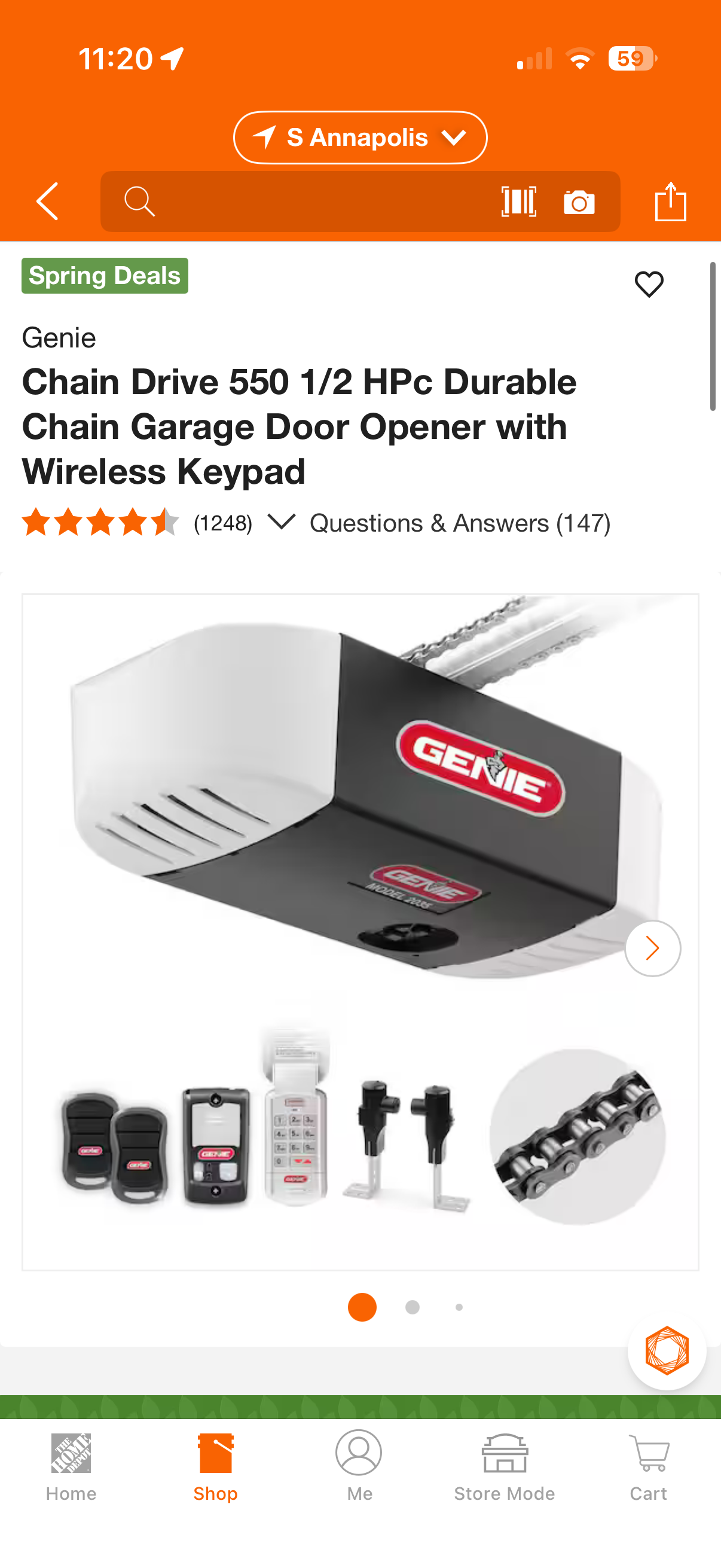 Genie Chain Drive 550 1/2 HP Garage Door Opener