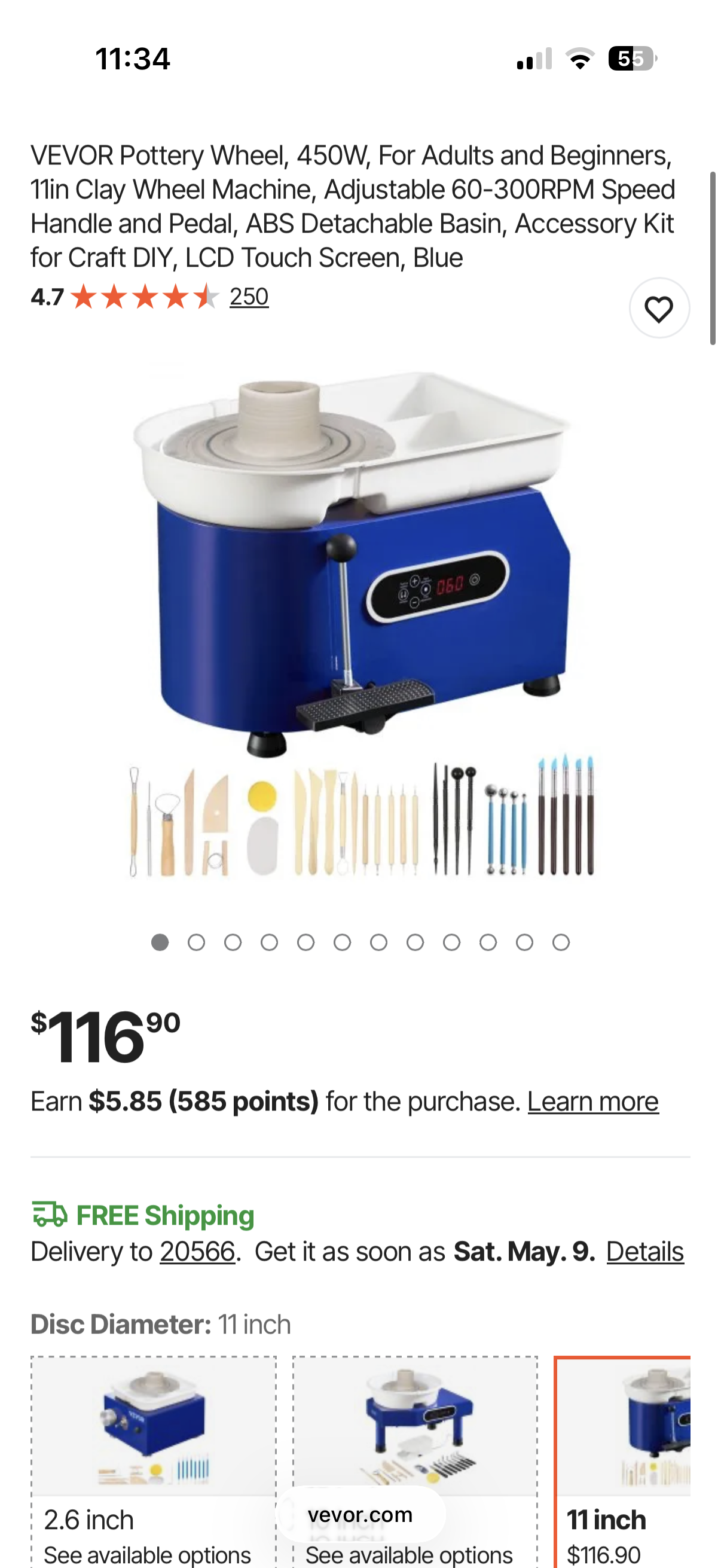 Vevor 450W Electric Pottery Wheel