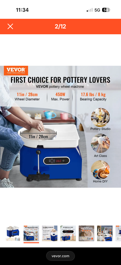 Vevor 450W Electric Pottery Wheel