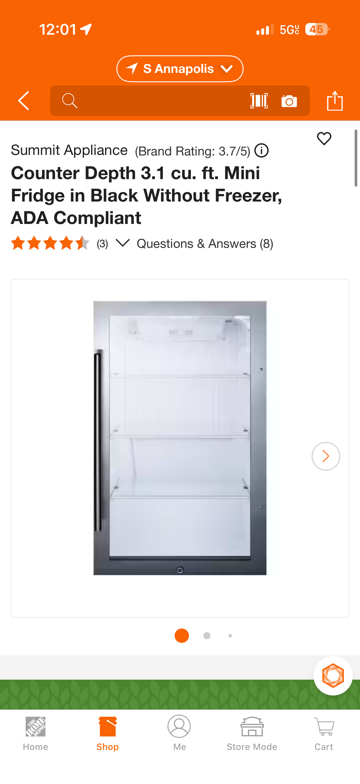 Summit Appliance Counter Depth 3.1 cu ft Mini Fridge