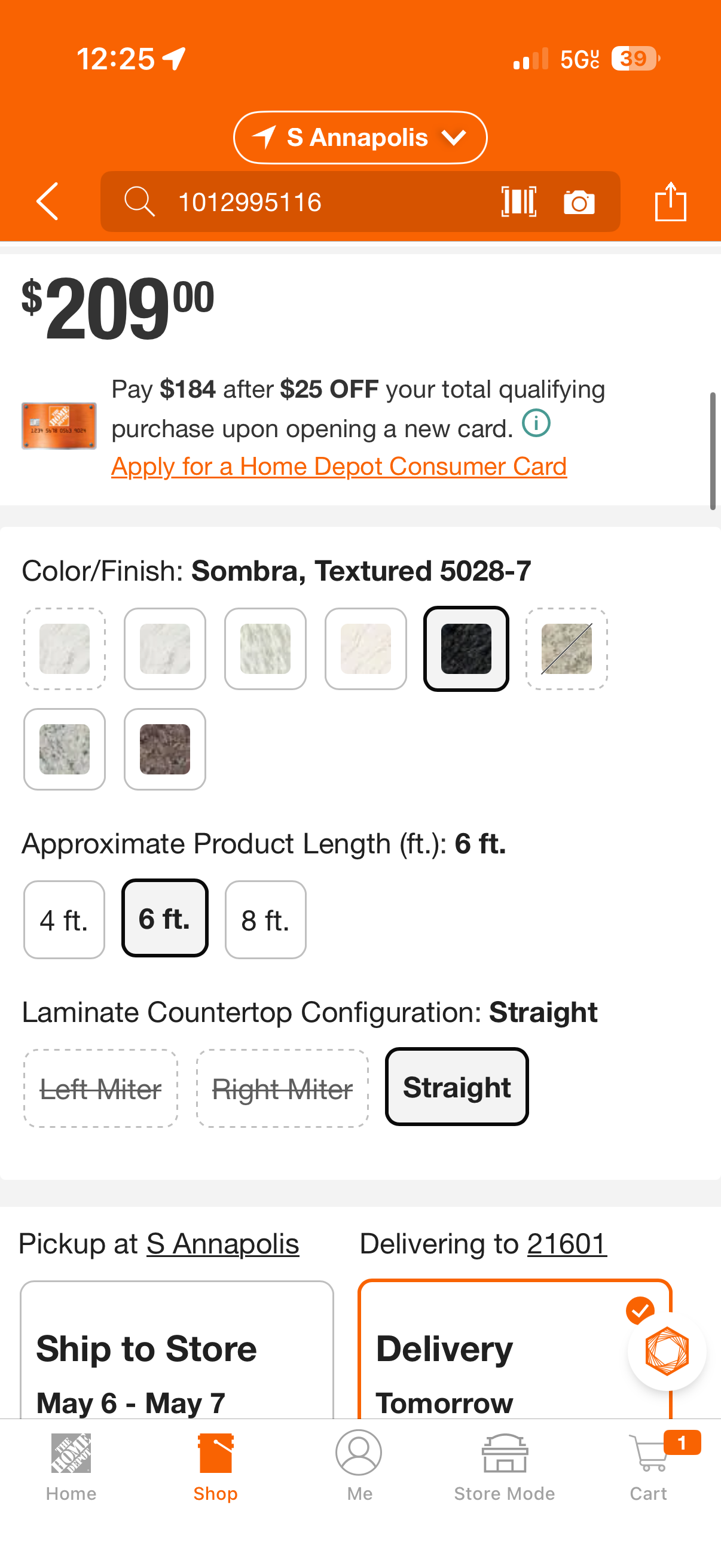 Hampton Bay 6ft Straight Laminate Countertop All-Inclusive Kit