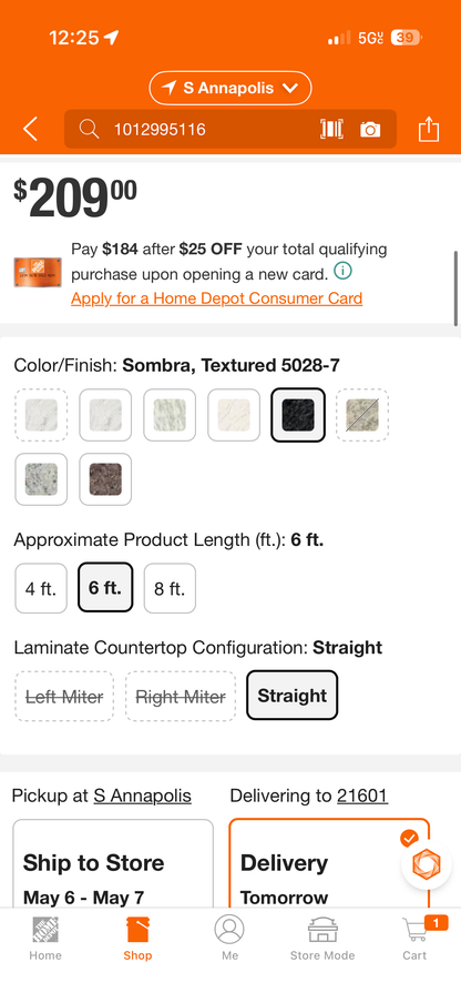 Hampton Bay 6ft Straight Laminate Countertop All-Inclusive Kit