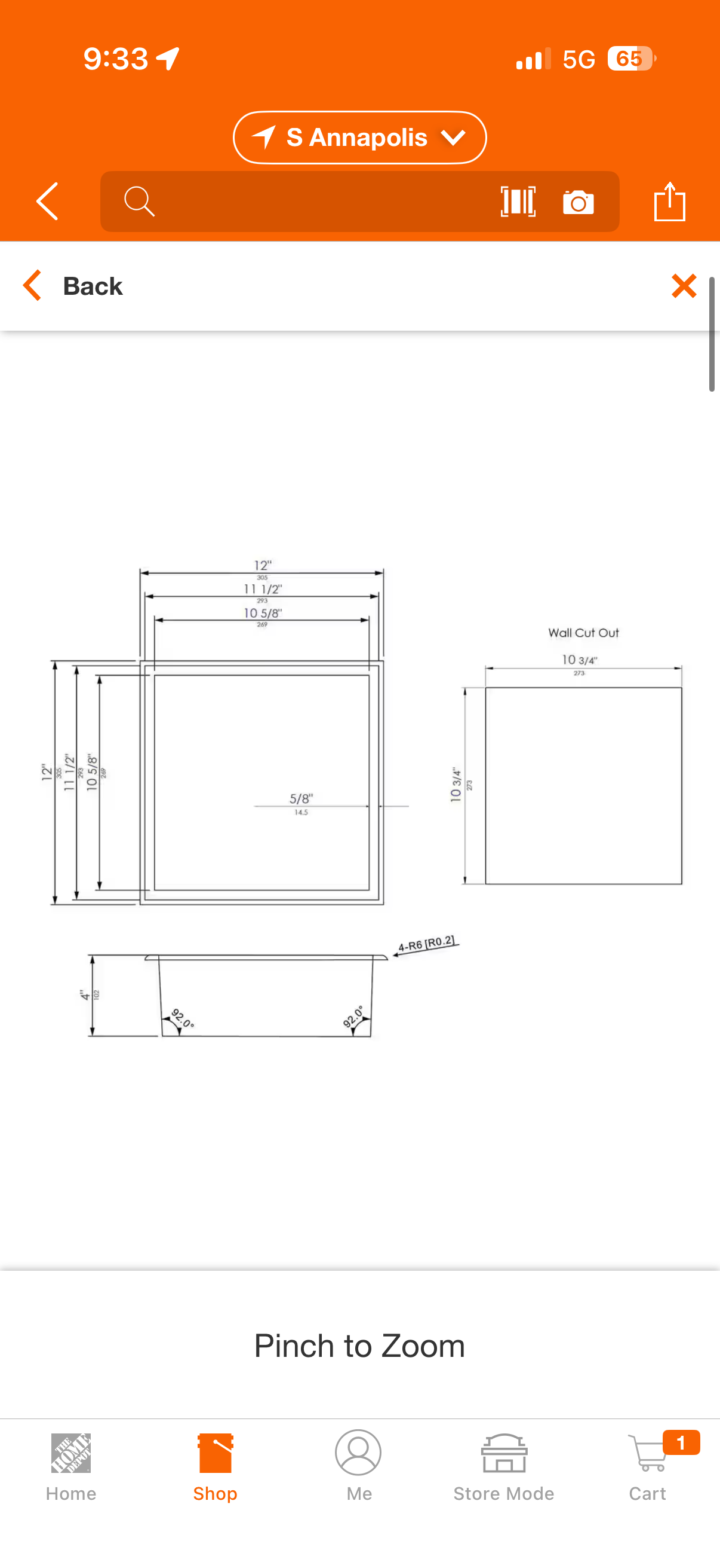 Alfi 12x12x4” Stainless Steel Brushed Gold Shower Niche