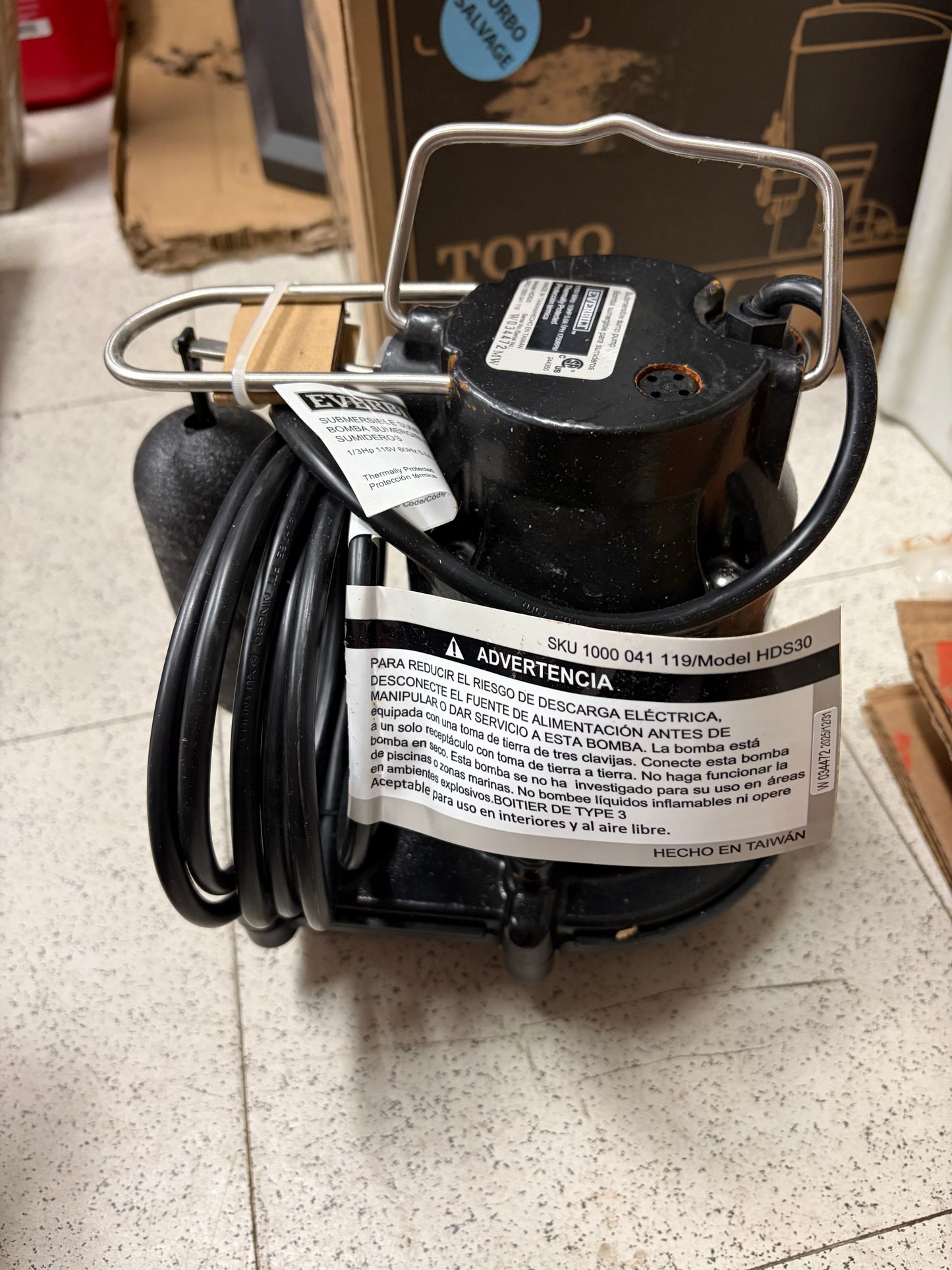 Everbilt 1/3 HP Commercial Cast Iron Submersible Sump Pump