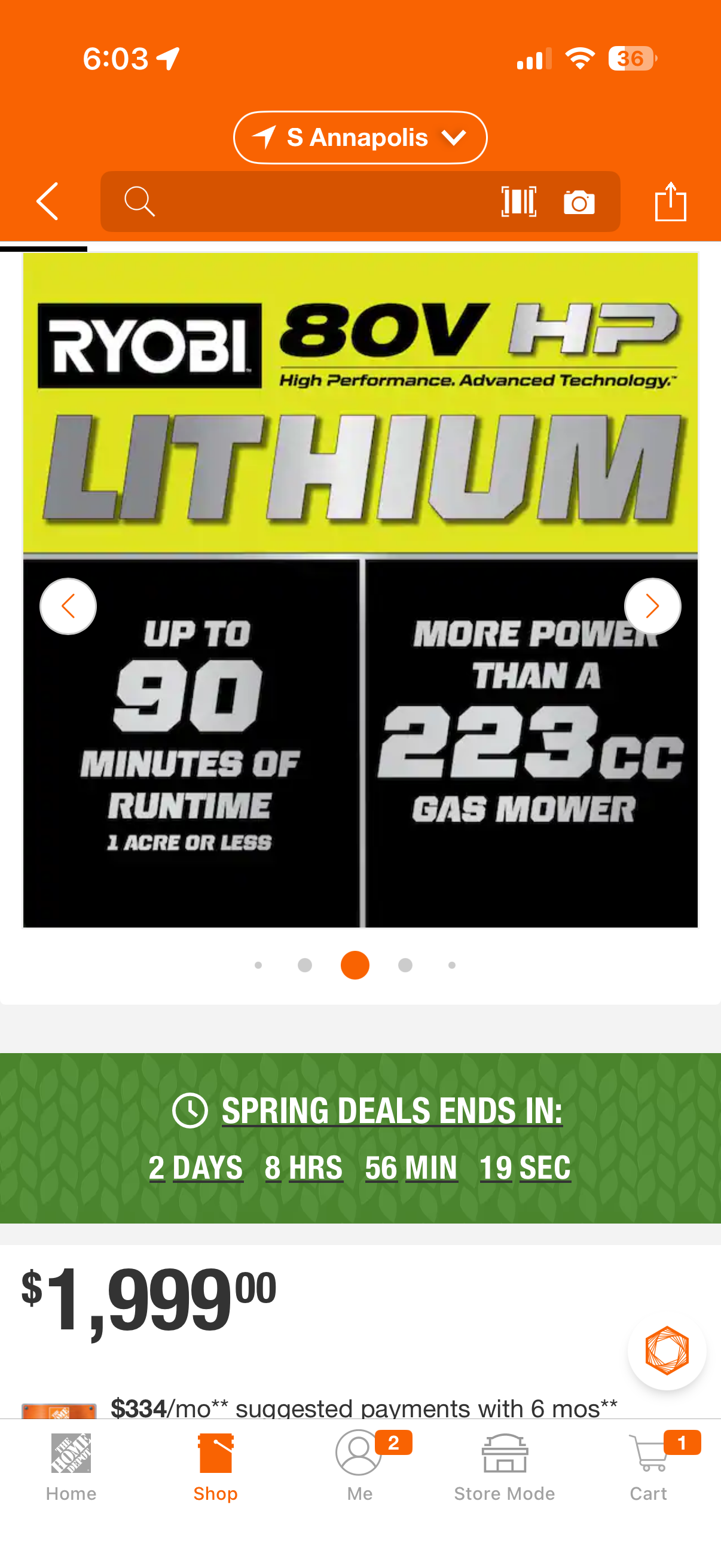 Ryobi 80v HP Brushless 30” RWD Self Propelled 4-Blade Lawn Mower Kit