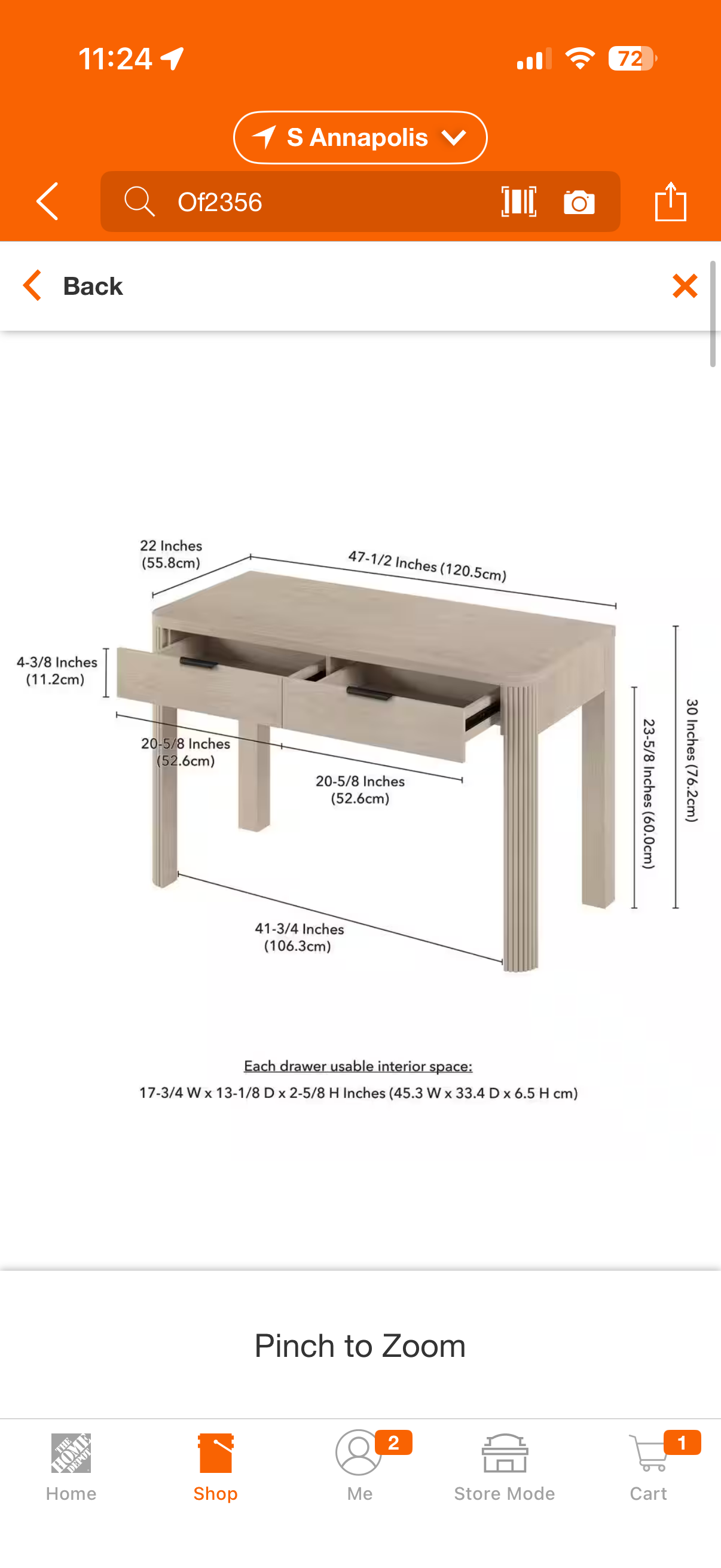 Meyer&Cross Lonsdale Alder White Writing Desk