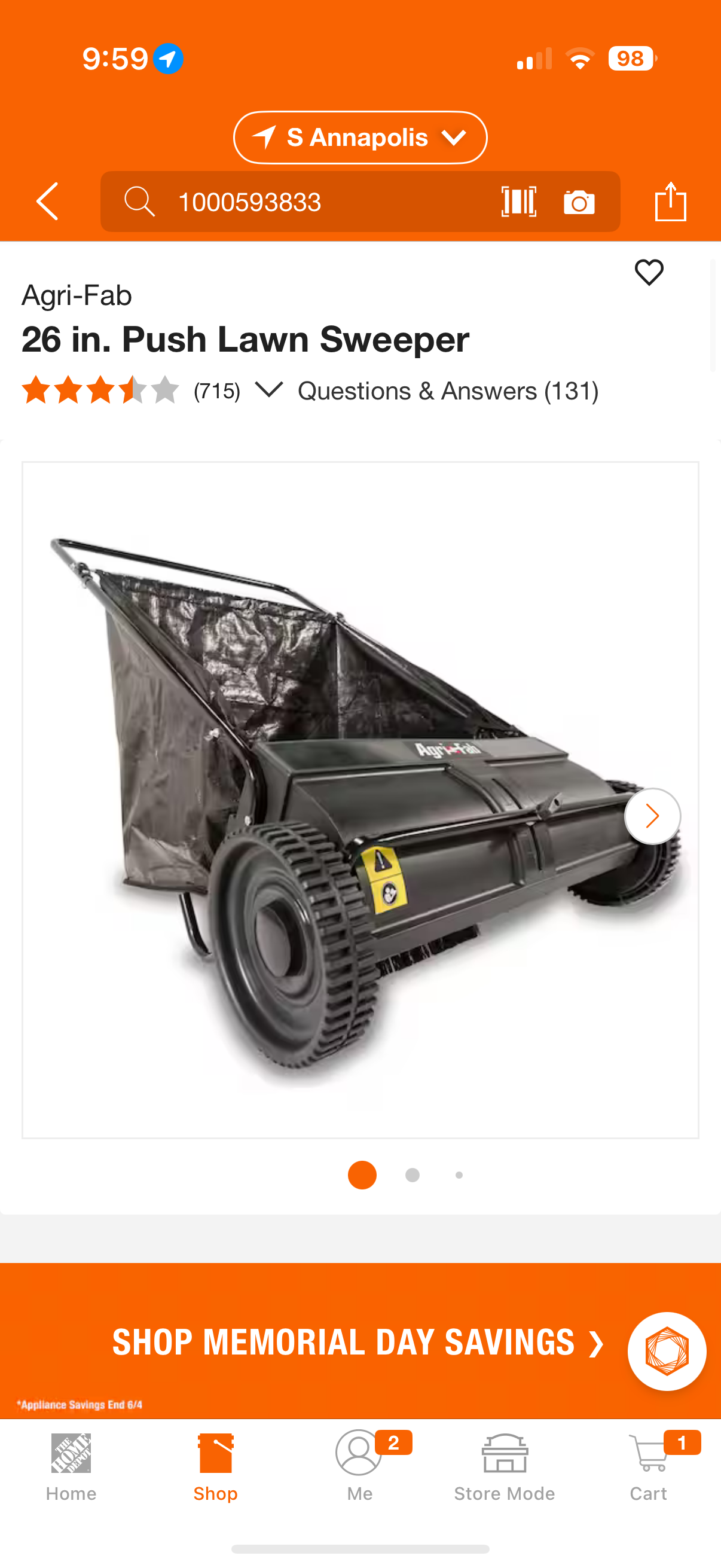 Agri-Fab 26” Walk-Behind Push Lawn Sweeper