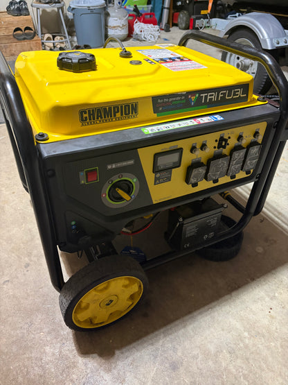 Champion 11,500/9200W Electric Start Tri-Fuel Portable Generator