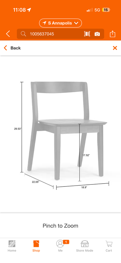 Glamour Home Astor Walnut Solid Wood Dining Chair Set of 2