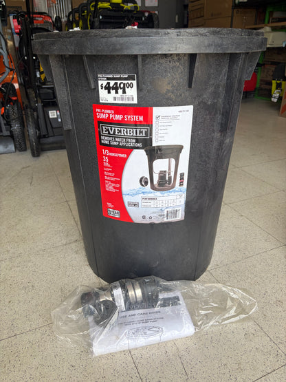 Everbilt 3/10 HP Pre-Plumbed Submersible Sump Pump