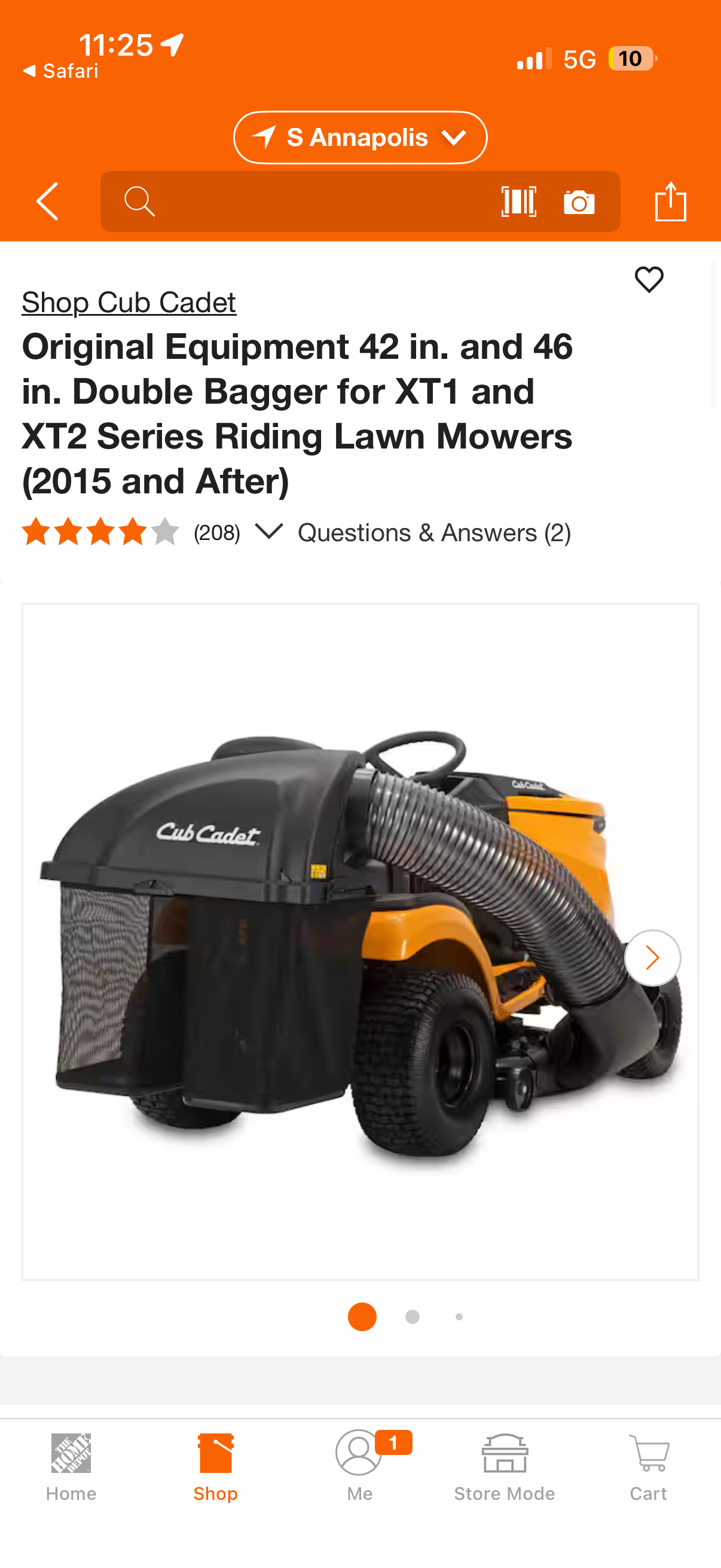 Cub Cadet 42” & 46” XT 1 & XT2 Riding Mower Double Bagger