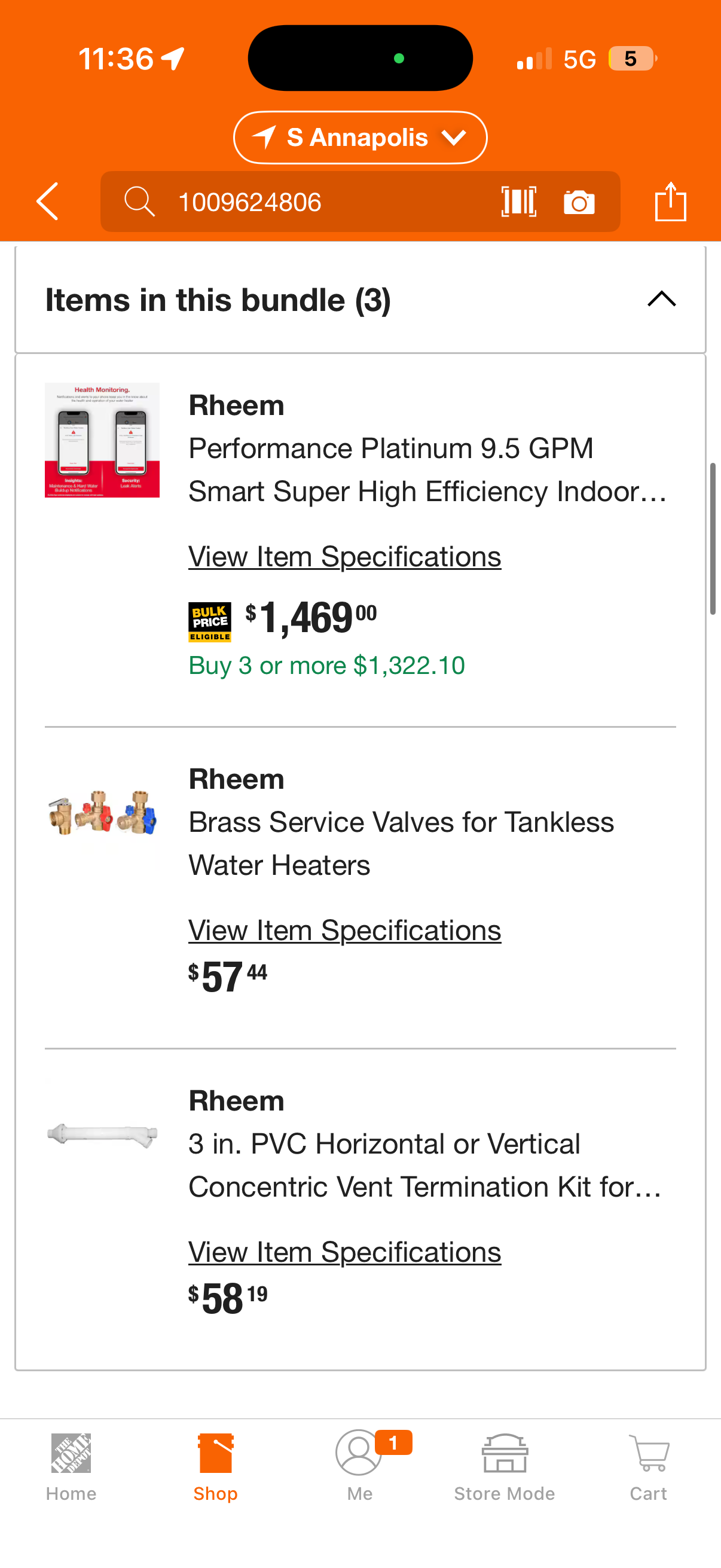 Rheem 9.5 GPM Smart Tankless Water Heater