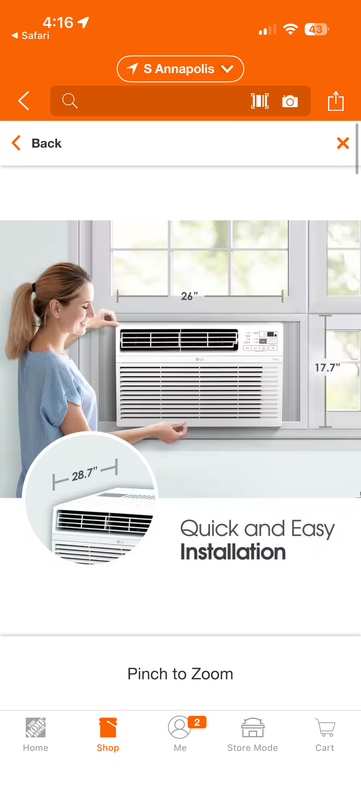 LG 24,500 BTU 208/230v Window Air Conditioner w/Dehumidifier