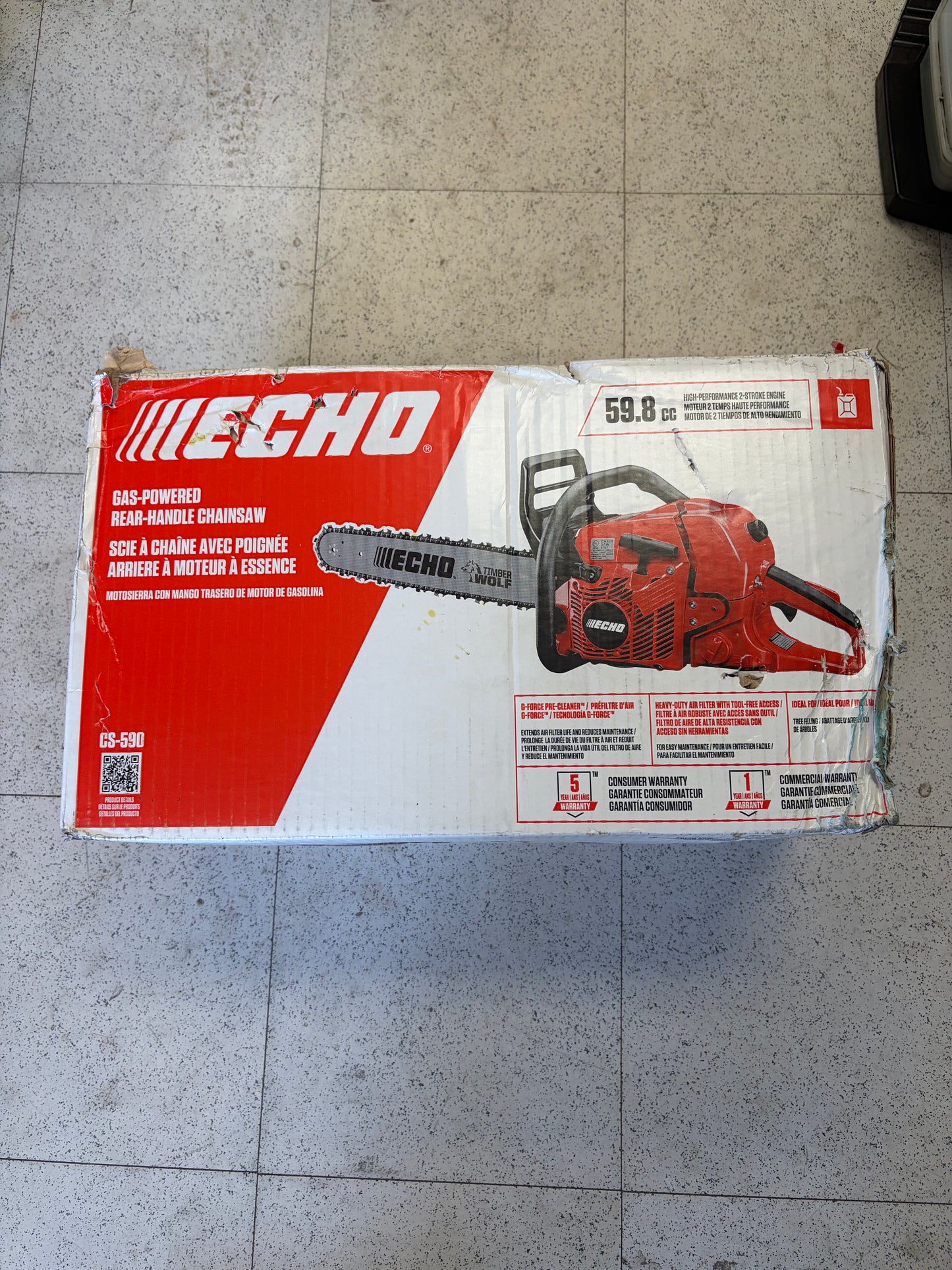 Echo CS-590 Timber Wolf 20” 59.8cc 2-Stroke Gas Chainsaw