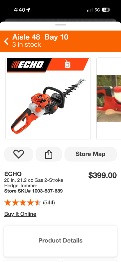 Echo HC-2020 20” 21.2cc 2-Stroke Gas Hedge Trimmer